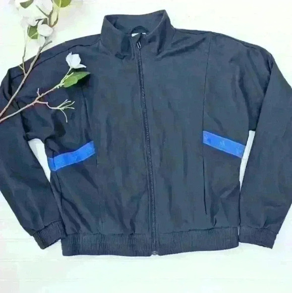 Adidas Navy Thick Knit Waist Length Track Jacket - Picture 1 of 4